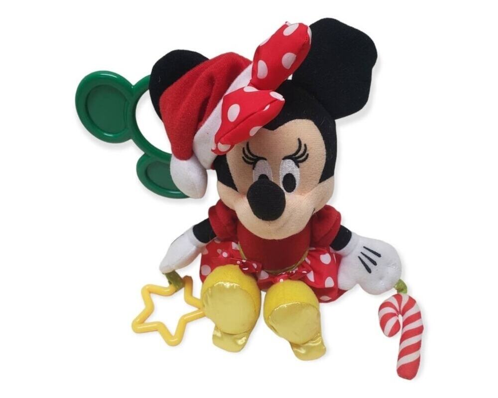 Disney Baby Minnie Mouse On The Go Activity Teething Toy Santa Hat & Candy Cane